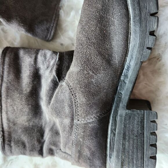 Khrio nubuck lug bottom ankle boots gray brown - Picture 2 of 14